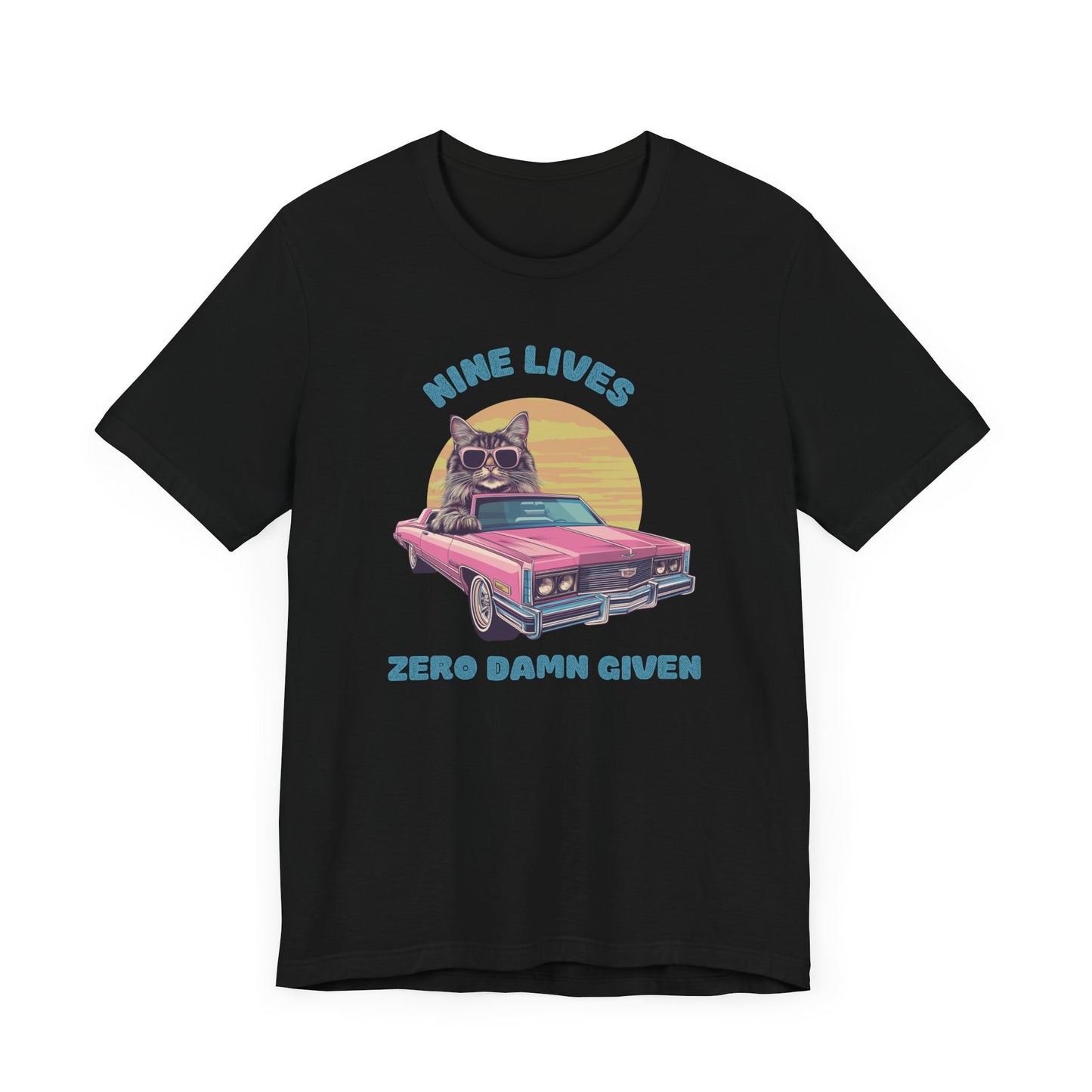 Nine Lives – Zero Damn Given | Funny Cat Attitude T-Shirt