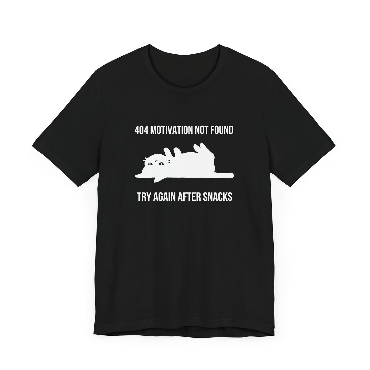 404 Motivation Not Found – Funny Lazy Cat T-Shirt