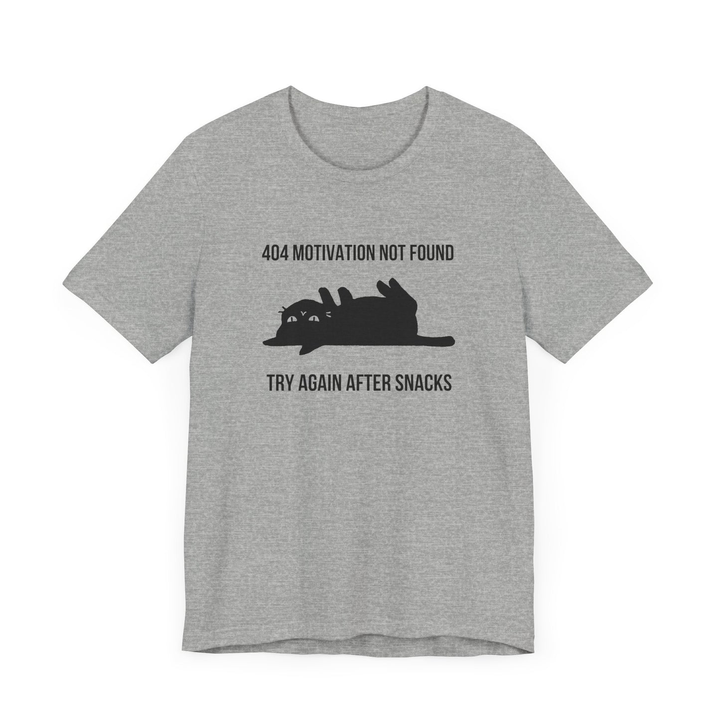 404 Motivation Not Found – Funny Lazy Cat T-Shirt