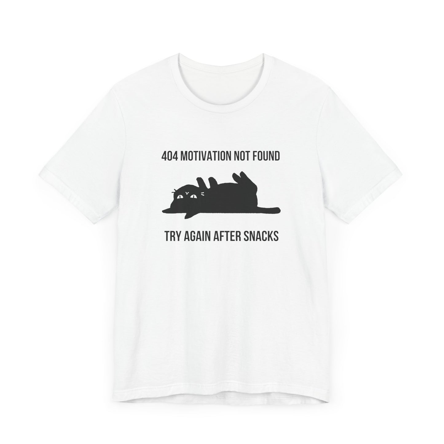 404 Motivation Not Found – Funny Lazy Cat T-Shirt