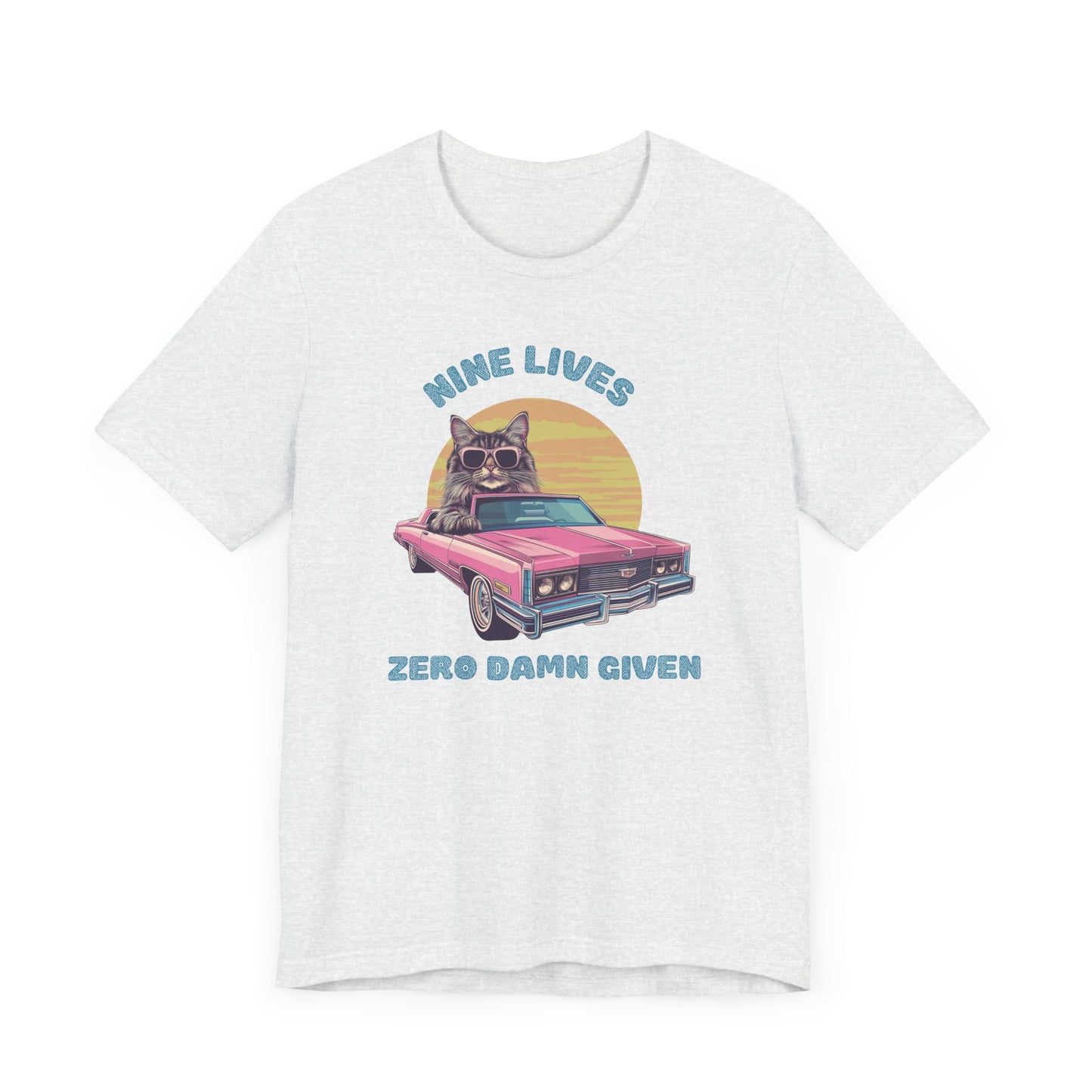 Nine Lives – Zero Damn Given | Funny Cat Attitude T-Shirt