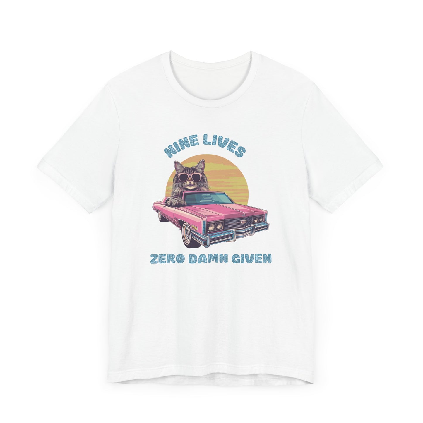 Nine Lives – Zero Damn Given | Funny Cat Attitude T-Shirt
