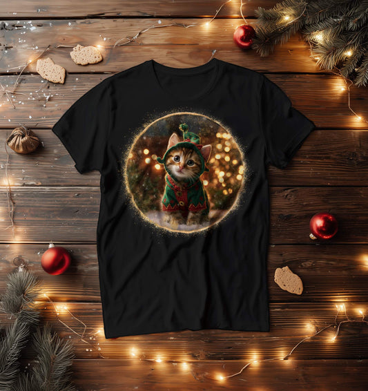 Christmas Elf Kitten T-Shirt